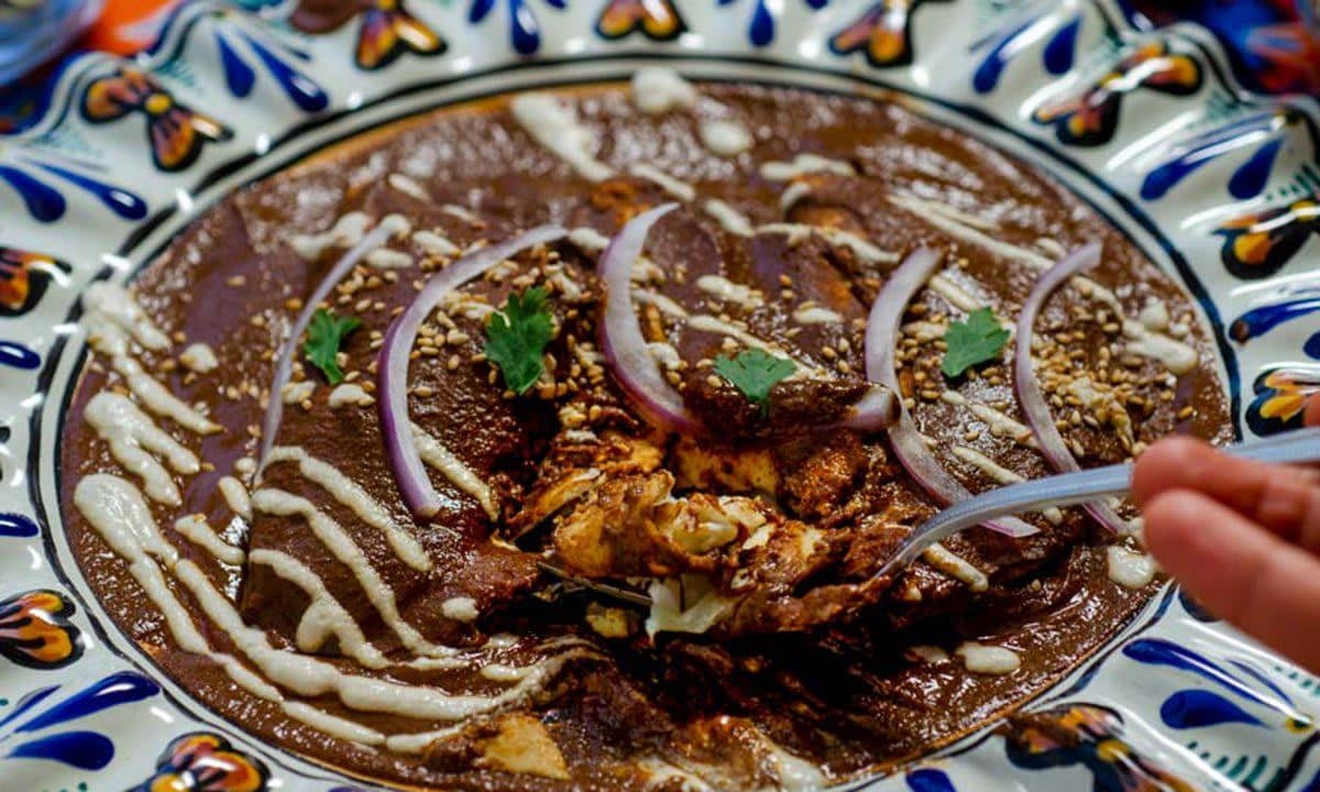 Oaxacan Mole Negro Cauliflower Enmoladas by Dora's Table