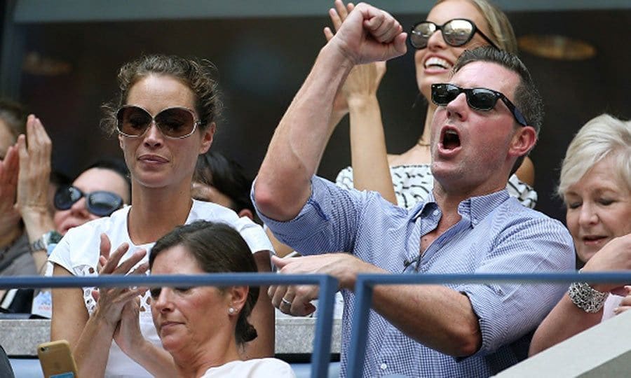 Christy Turlington and husband Ed Burns cheered from their seats in front of Karolina Kurkova during the women's final match.
Photo: Jean Catuffe/GC Images