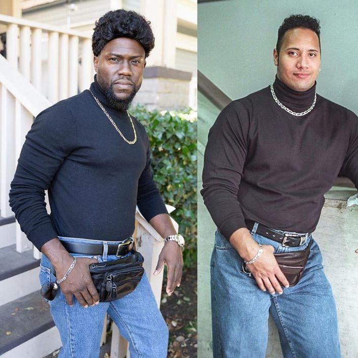 Kevin Hart dressed as 'The Rock' for Halloween