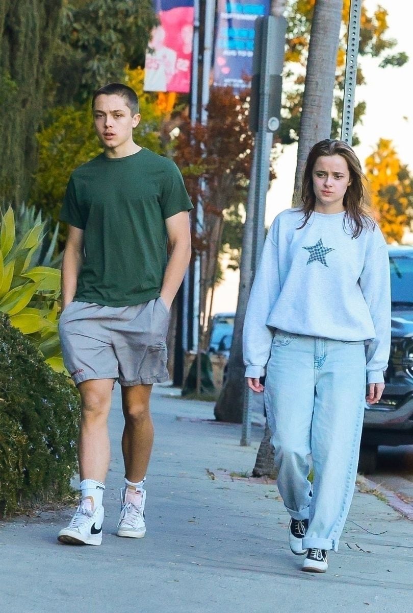 Knox Leon and Vivienne  Jolie-Pitt keep it casual as they pick up groceries at Lazy Acres in Los Feliz. 