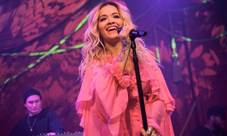 Rita Ora performed her new song <i>Proud</i> at the Absolut Lime kick off to the Grammys along with Spotify in NYC at the Public Hotel.
Photo: Getty Images