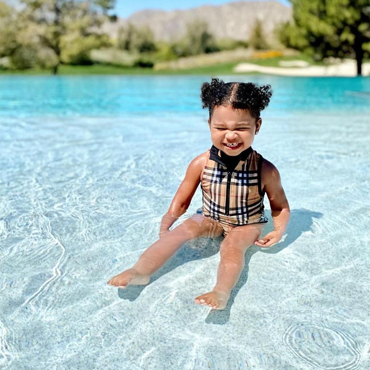 Celebrity kids enjoying the pool