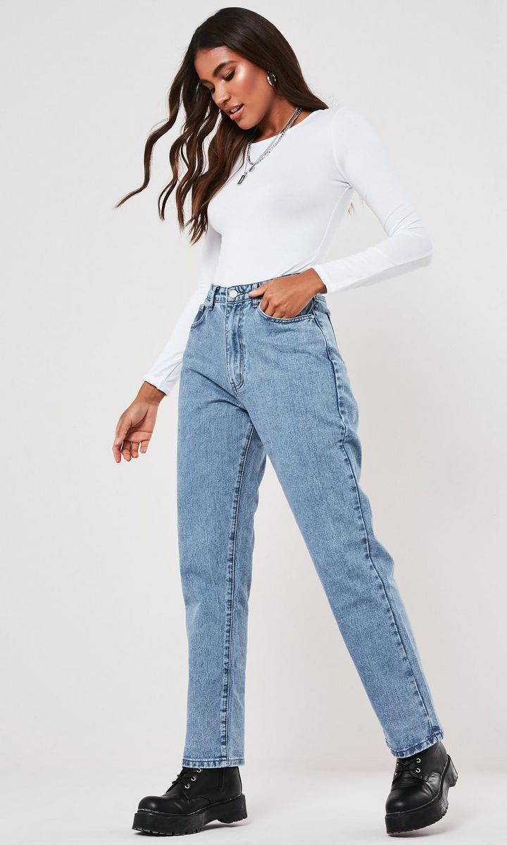 Light Blue High Waisted Boyfriend Jeans by Missguided