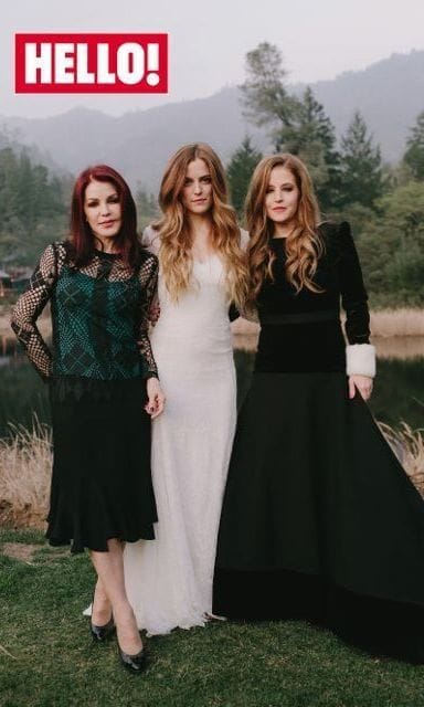 Elvis' wife Priscilla and daughter Lisa-Marie pose with granddaughter Riley on her wedding day. Photo: Amari Kenoly/Nirav Patel