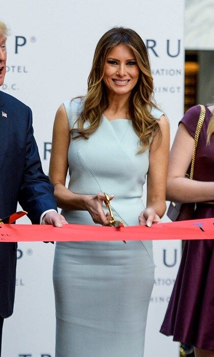 The First lady-elect looked anything but blue in a form-fitting dress at the ribbon cutting ceremony at the Trump International Hotel in Washington, D.C.
Photo: Sipa USA SIPA USA/PA Images