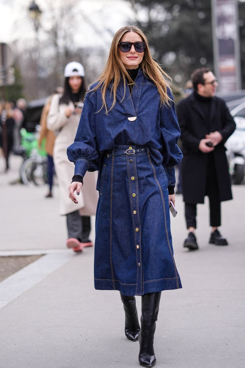 Olivia Palermo wears a full denim look