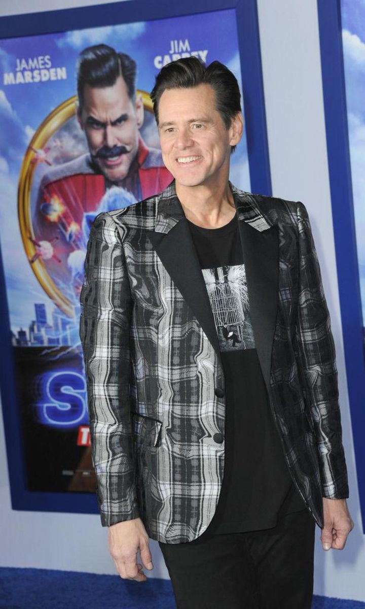 Jim Carrey at the Sonic premiere