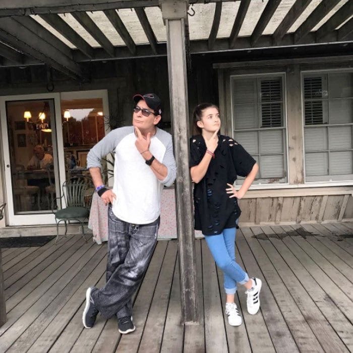 Like father, like daughter! Charlie Sheen posted a rare photo of himself with his and Denise Richard's 12-year-old daughter Sam. Attached to the picture, the actor wrote, "sami: So how was your day dad? dad: well sweetie, it went a little something like this... &."
Photo: Instagram/@charliesheen