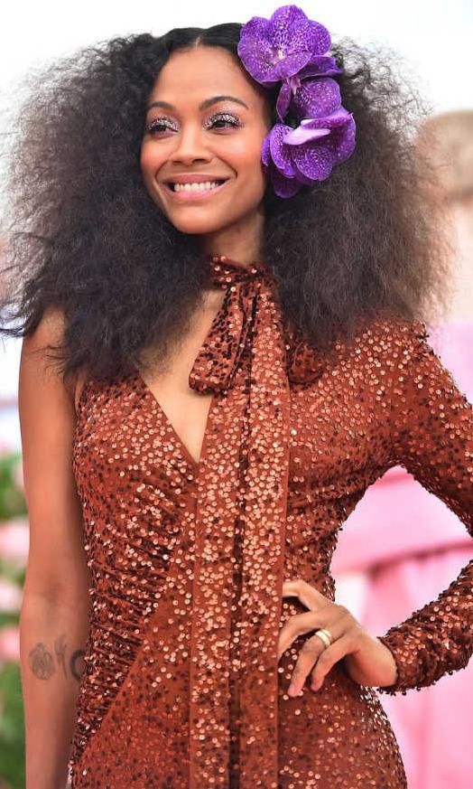 zoe saldana met gala hairstyle