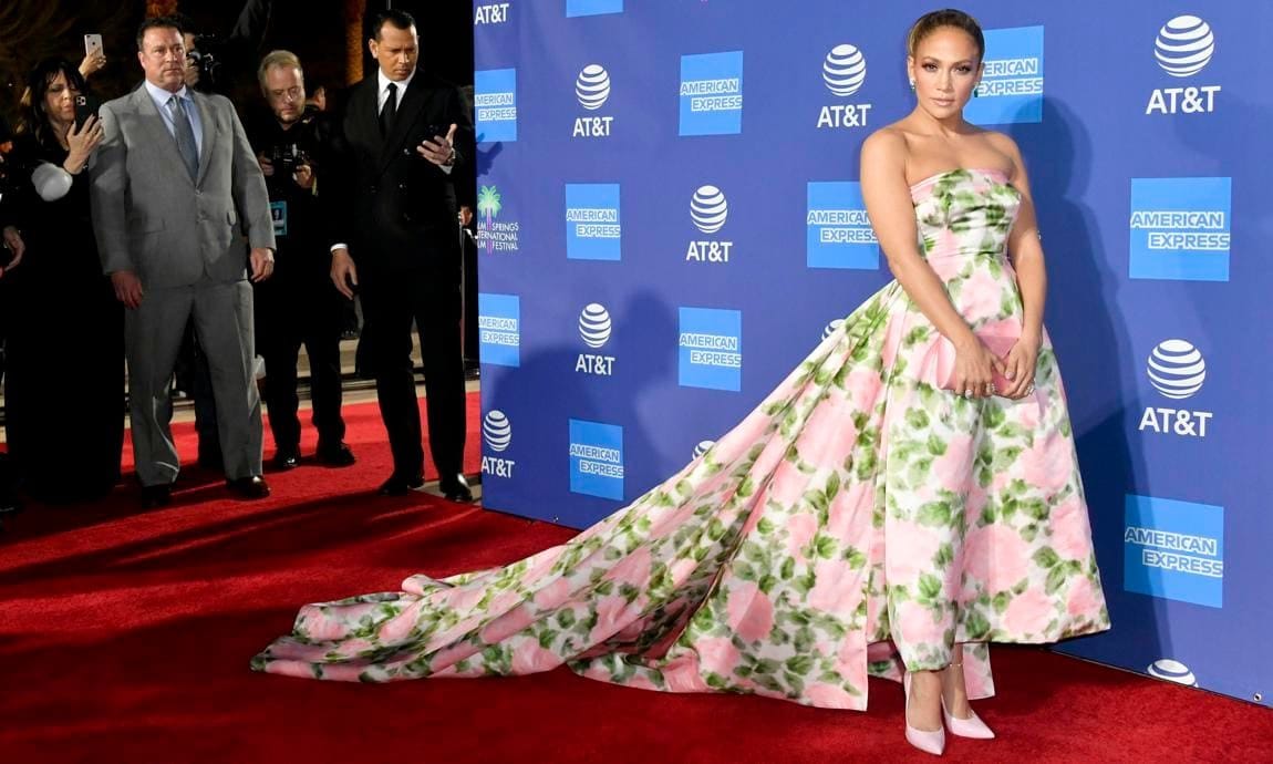 Jennifer Lopez poses on Palm Springs Film Festival's red carpet in stunning outfit