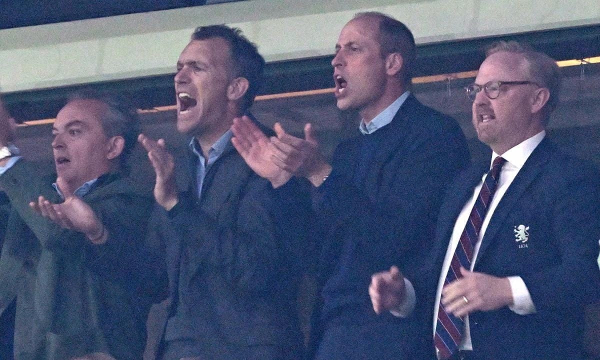 Prince William attended a soccer match on May 2 at Villa Park