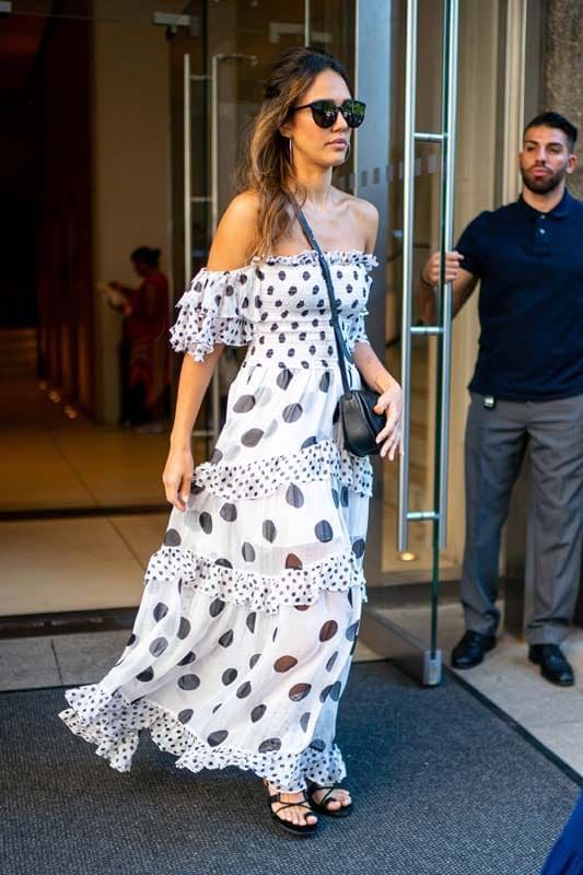 jessica alba polka dot dress