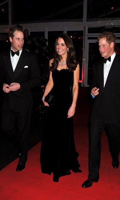 William and Kate, along with brother-in-law Harry, look striking in black for a charity event.
<br>
Photo: Getty Images