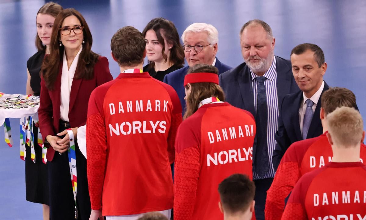 Queen Mary attended the Men’s 2024 EHF European Men’s Handball Championship match on Jan. 28