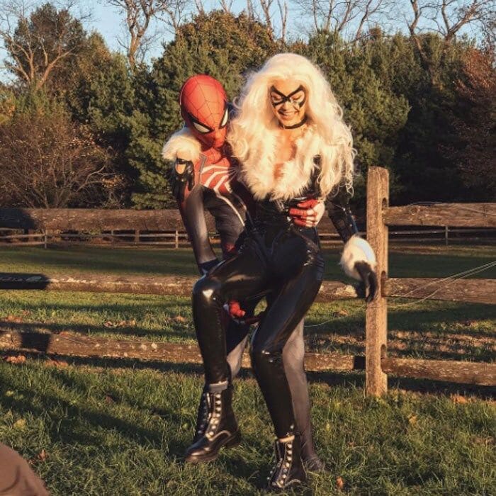 Gigi Hadid and Zayn Malik coordinated their Halloween costumes as Spider-Man and "Spidey's girl." The supermodel shared this outdoorsy photo with the caption, "HAPPY HALLOWEEN from #FeliciaHardy, The Black Cat xx "
Photo: Instagram/@gigihadid