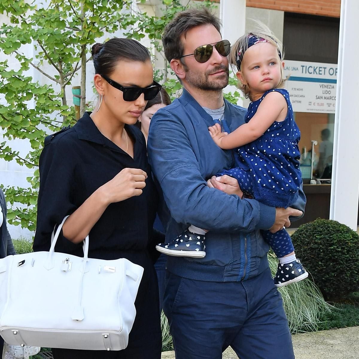 Bradley Cooper with his daughter Lea, and ex Irina Shayk