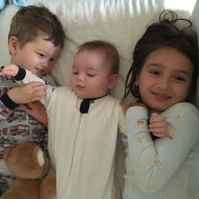 Her three loves! The doting mother shared a shot of baby Theo sandwiched with cuddles in bed from his two older siblings Joseph and Arabella. Ivanka simply captioned the snapshot with three red hearts.
Photo: Instagram/@ivankatrump