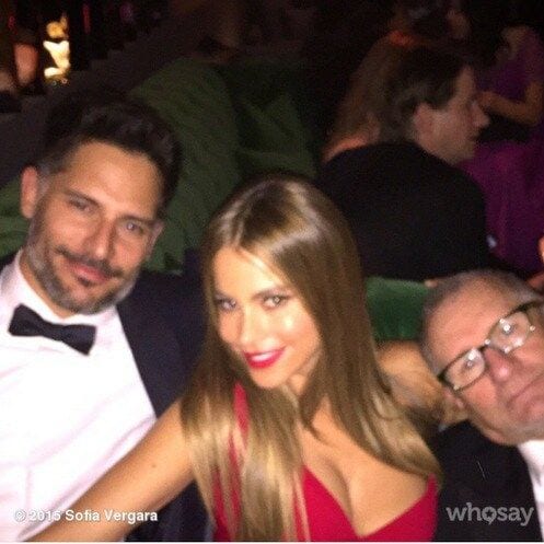 They say three's a crowd, but not when it comes to Sofia and her guys. The 'Modern Family' actress snuggled up to her fiance Joe and TV husband Ed O'Neill at the 2015 SAG Awards.
<br>
Photo: Instagram/sofiavergara