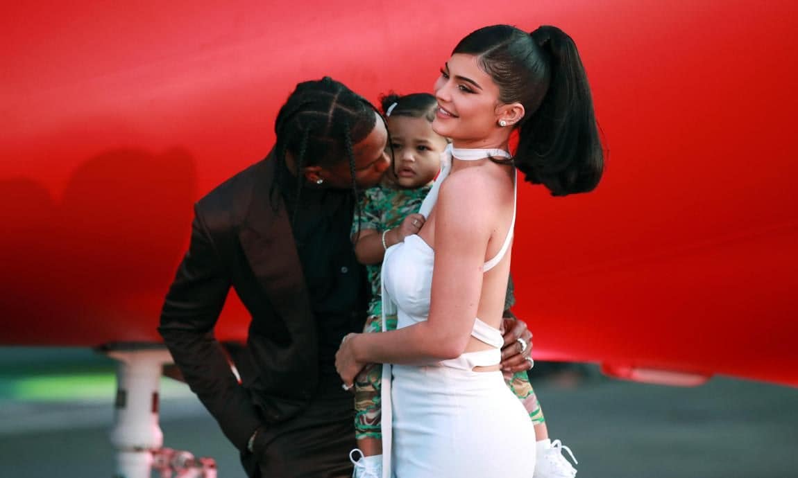 Kylie Jenner and Stormi at Travis Scott's Netflix series premiere