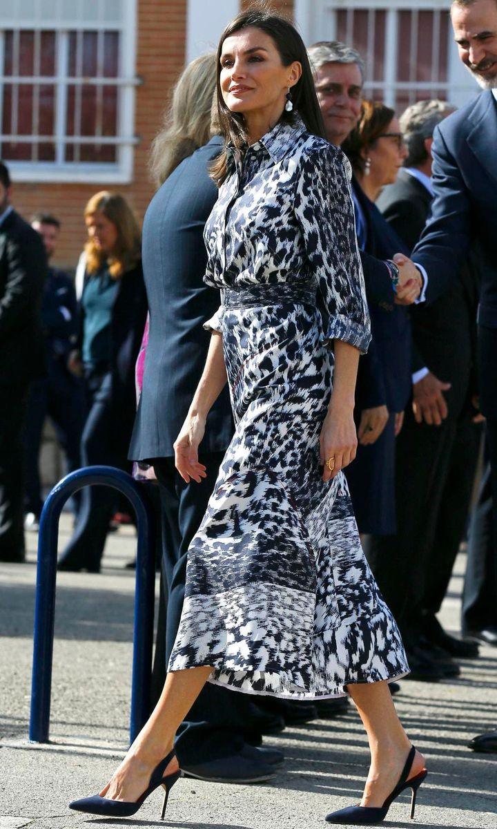 Queen Letizia stepped out in an outfit by Victoria Beckham on Feb. 6