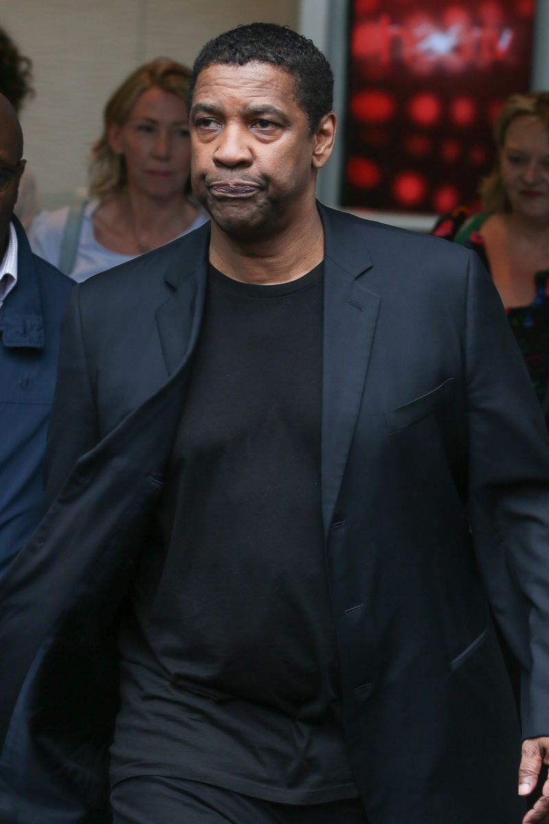 LONDON, ENGLAND - AUGUST 09:  Denzel Washington seen at Global Radio Studios on August 9, 2018 in London, England.  (Photo by Ian Lawrence/GC Images)