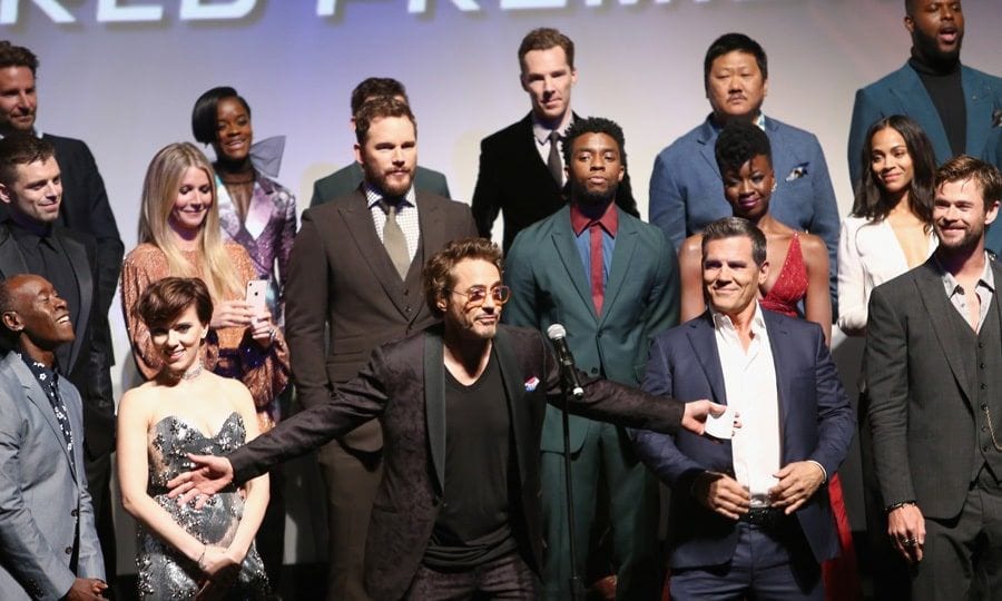 Everyone in Hollywood seemed to be at the <i>Avengers: Infinity War</i> premiere on Monday night. The star-studded cast including Don Cheadle, Scarlett Johansson, Sebastian Stan, Gwyneth Paltrow, Chris Pratt, Robert Downey Jr., Chris Hemsworth, Zoe Saldana and Benedict Cumberbatch took the stage to introduce the film.
Photo: Getty Images