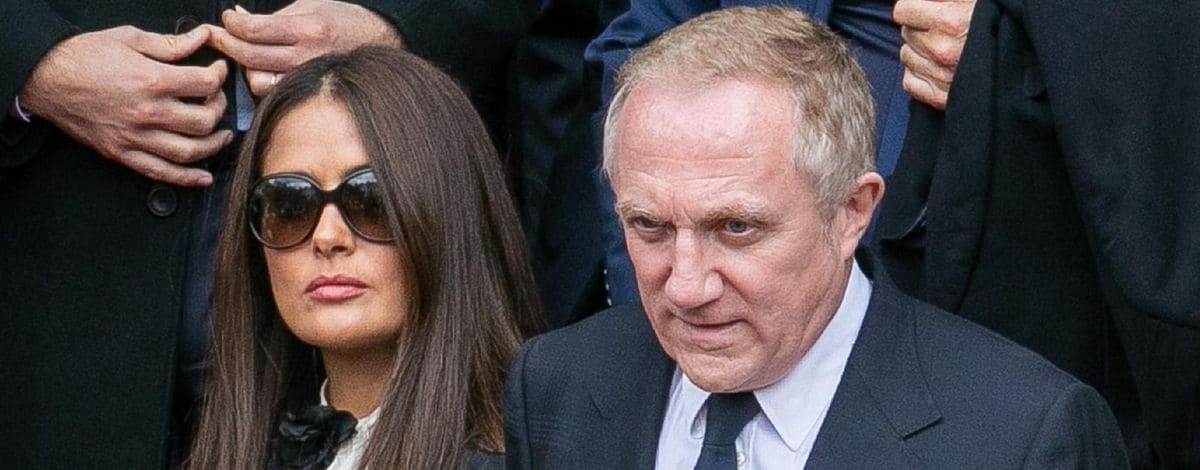 Salma Hayek and husband at Chirac's funeral