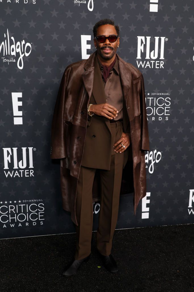 Colman Domingo looks dapper in a rich brown monochrome suit at the 2025 Critics Choice Awards.