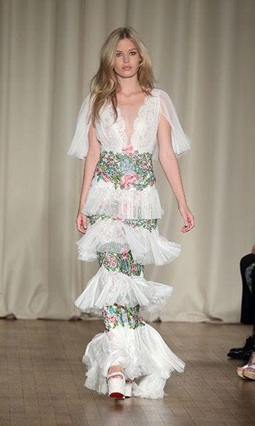 Georgia May Jagger opened the Marchesa Spring 2015 show