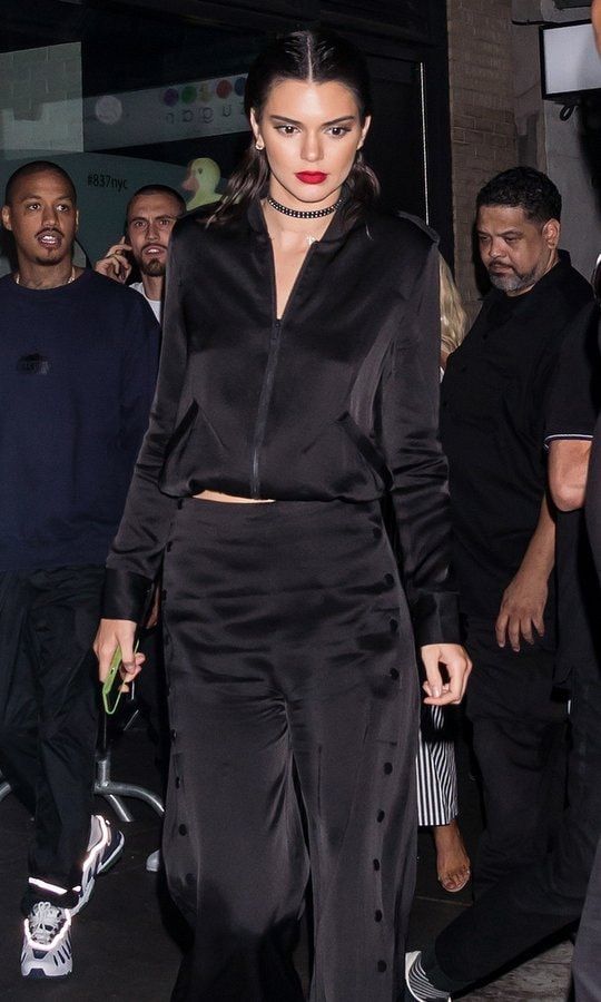 Kendall Jenner showed guests around the Samsung 837 space for the Kendall + Kylie launch that featured a room with visuals of their Instagram pages.
Photo: Getty Images