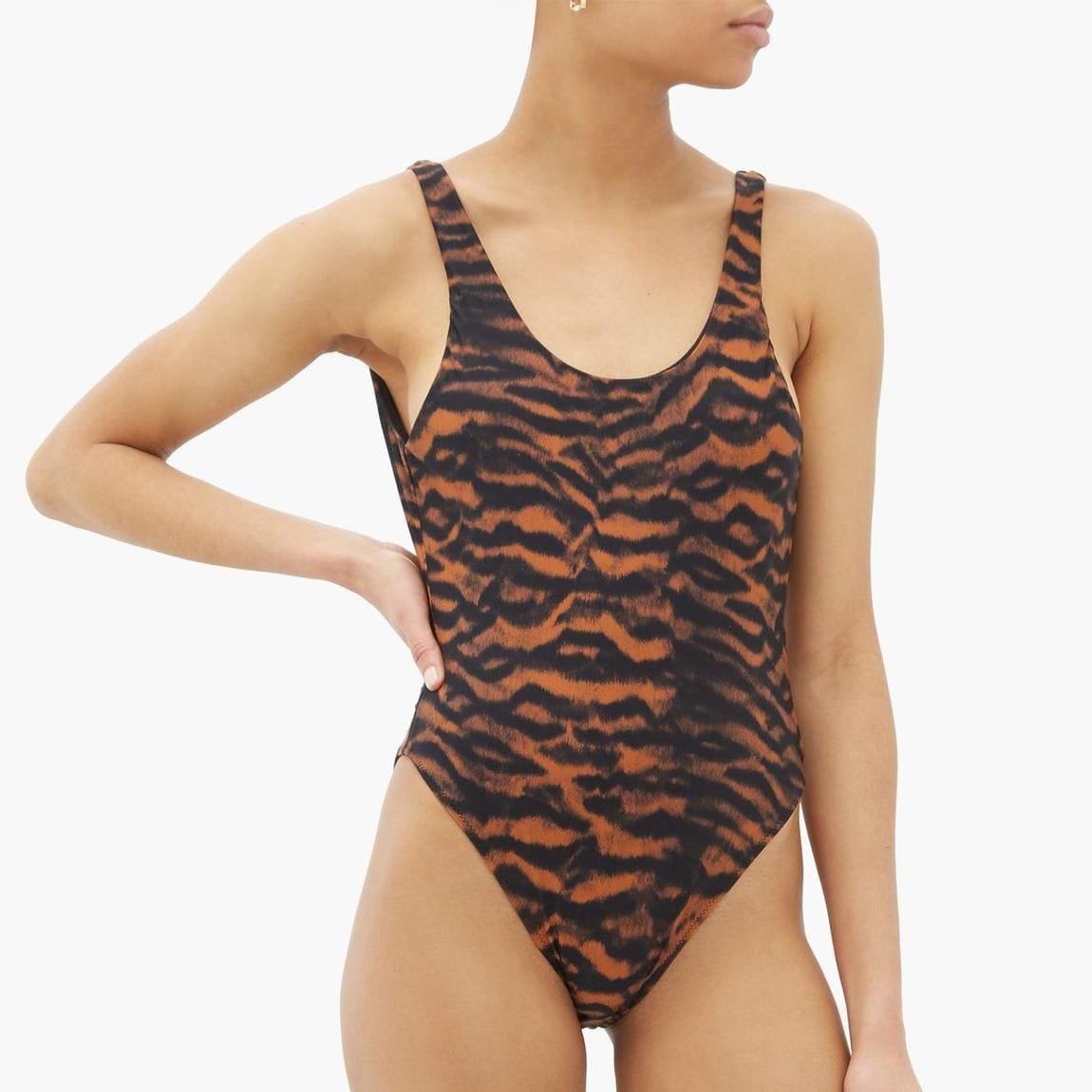 Claudina Scoop-Back Tiger-Print Swimsuit by The Upside