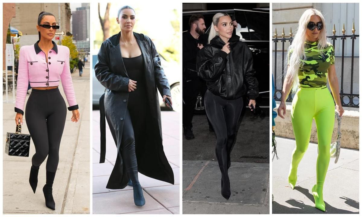  Kim Kardashian wearing leggins and boots 