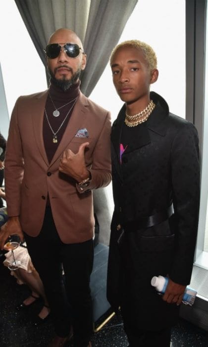 This guy! Swizz Beatz gave Jaden Smith, whose label MSFTS Music collaborates with Roc Nation, the thumb's up at the star-studded brunch event in NYC. The producer was clad in a brown ensemble while Will Smith's son opted for a monogrammed black LV coat and two chunky gold chokers.
Photo: Getty Images