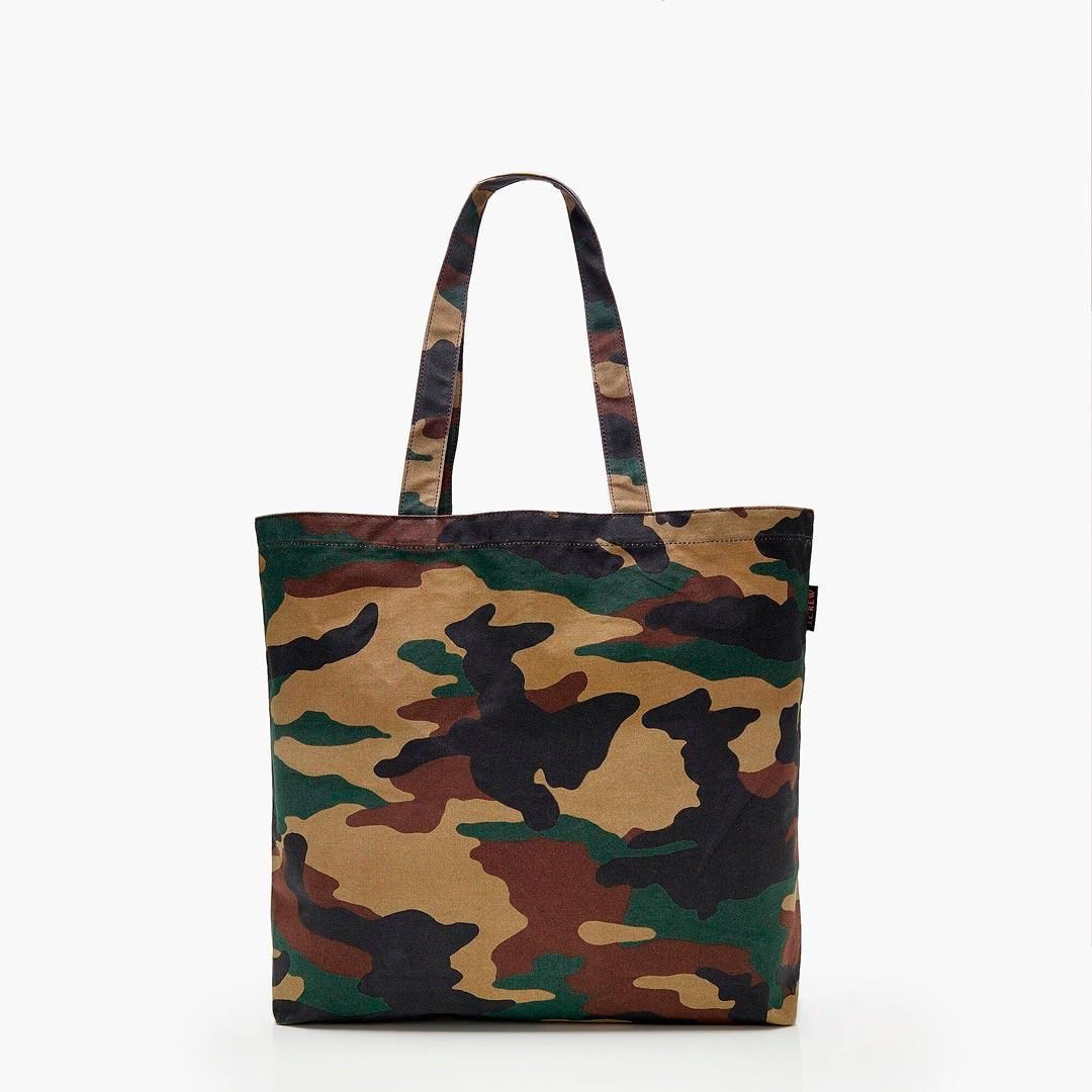 Large reusable everyday tote camo