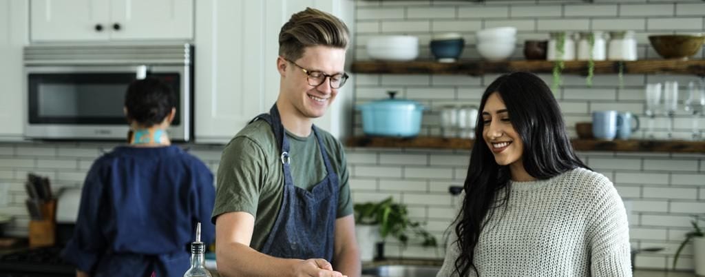 Couple cooking