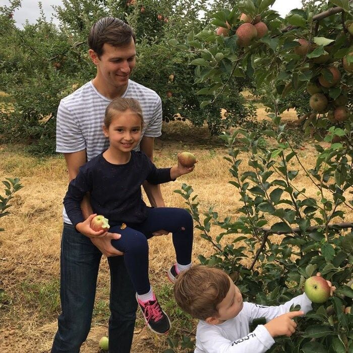 Ivanka kicked off the fall season early in September with one of her family's sweet traditions. Posting a photo of her son Joseph picking an apple, while her husband Jared cradled Arabella, she wrote, "One of our favorite fall traditions--apple picking in New Jersey!"
Photo: Instagram/@ivankatrump