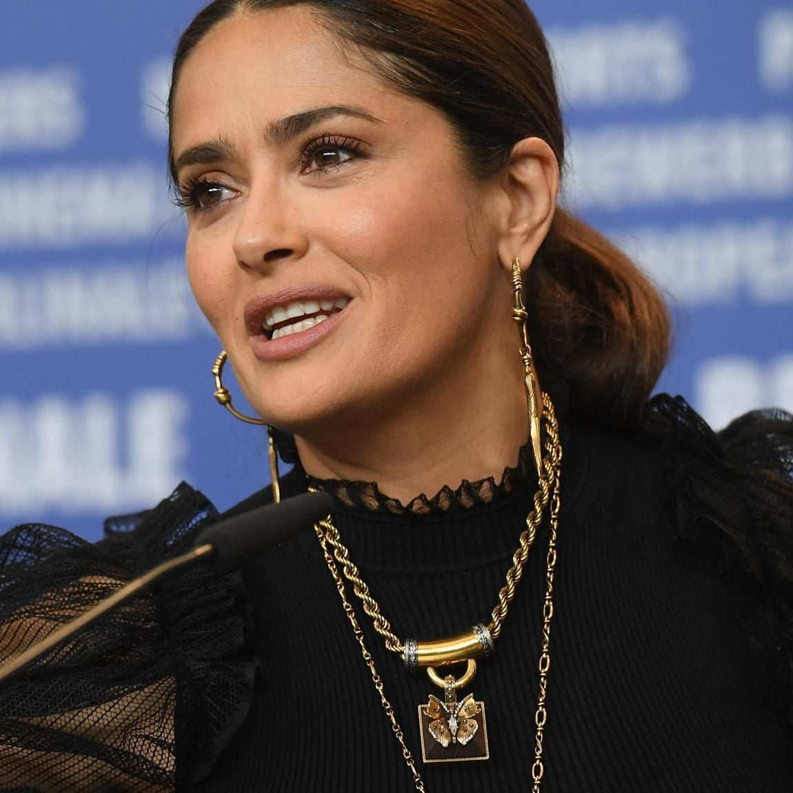 Salma Hayek during press conference in Berlin