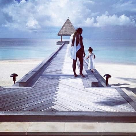 Serena Williams and her daughter on vacation