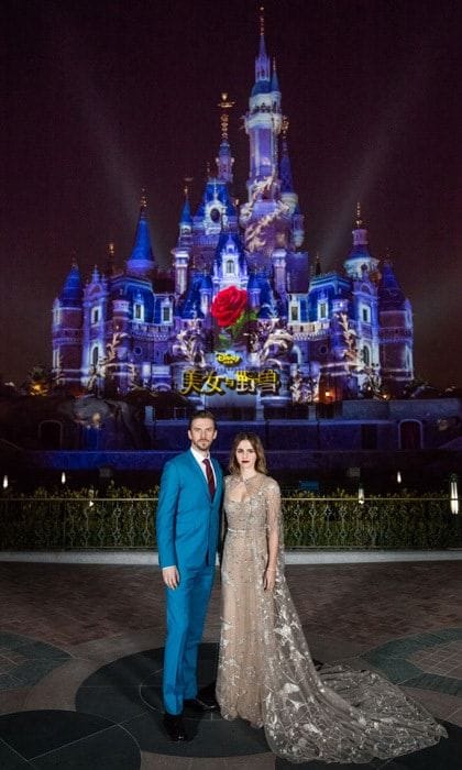 <b>Shanghai</b>: Emma Watson (pictured alongside her co-star Dan Stevens) looked every bit the part of a princess, dazzling in an embellished Elie Saab Haute Couture number, which featured a detachable cape, for the <i>Beauty and the Beast</i> premiere held at Shanghai Disneyland.
Photo: Disney