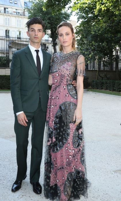 Brie Larson and fiance Alex Greenwald went glam for the Valentino show.
Photo: WireImage