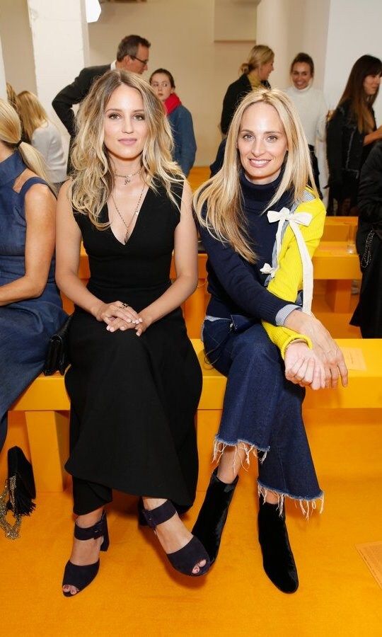 <I>Glee</I>'s Dianna Agron, left, and Moda Operandi co-founder Lauren Santo Domingo sat front row at Emilia Wickstead.
Photo: Darren Gerrish/WireImage