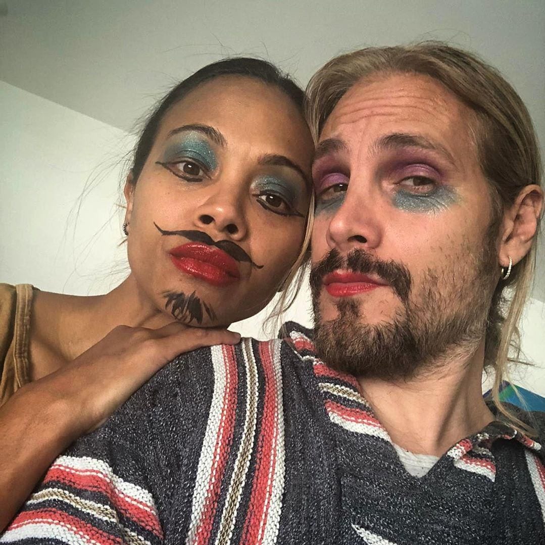 Zoe Saldana and Marco Perego