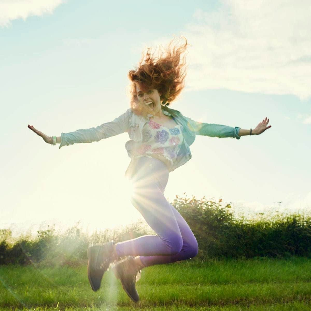 Portrait of woman having fun at a music festival