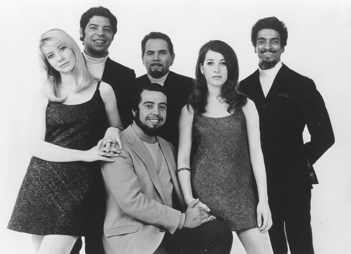 Brazilian musician Sergio Mendes and his group Brasil '66 pose for a portrait circa 1967. (Photo by Michael Ochs Archives/Getty Images)