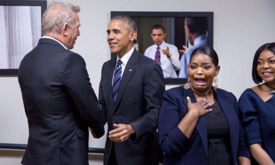 December 15: Presidential freakout! Octavia Spencer couldn't contain her excitement as she and <i>Hidden Figures</i> co-stars Kevin Costner and Taraji P. Henson were surprised by <a href="https://us.hellomagazine.com/tags/1/president-obama/"><strong>President Obama</strong></a> during an event honoring the film at the White House.
Photo: Instagram/@whitehouse