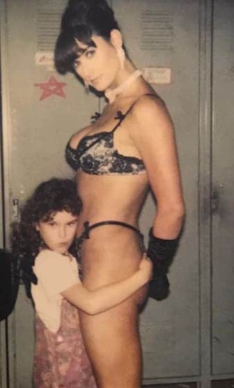 Rumer Willis and Demi Moore on the set of “Striptease” in 1995.