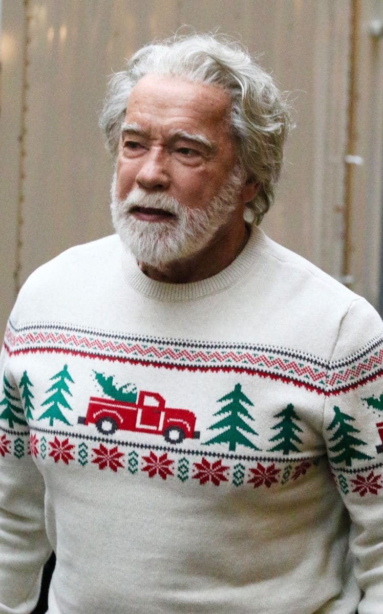 A closer look at Schwarzenegger's Santa Claus outfit