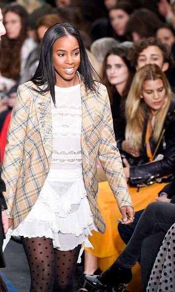 Kelly Rowland rocked polka dots and plaid at the John Galliano show.
<br>
Photo: Getty Images