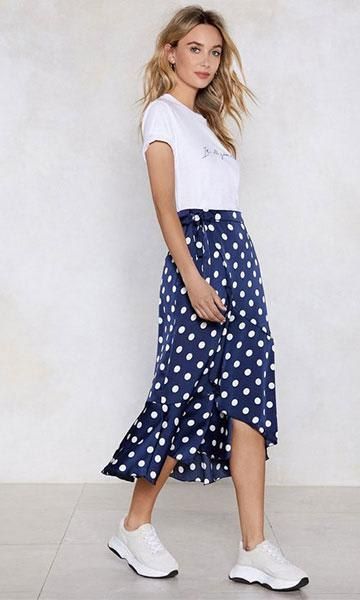 Nasty Gal polka dot skirt