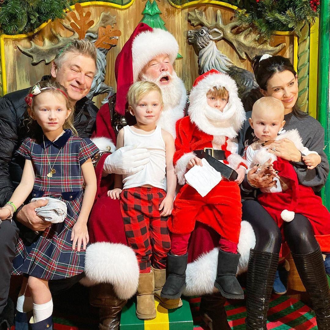 Alec and Hilaria Baldwin kids Santa